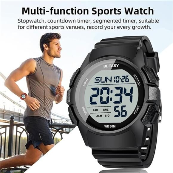 Men Digital Sports Watch,Waterproof Watch with Stopwatch Countdown Timer Alarm - Picture 6 of 7